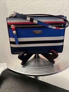 KATE SPADE NWOT Striped Crossbody Bag in Blue, White, Black & Red